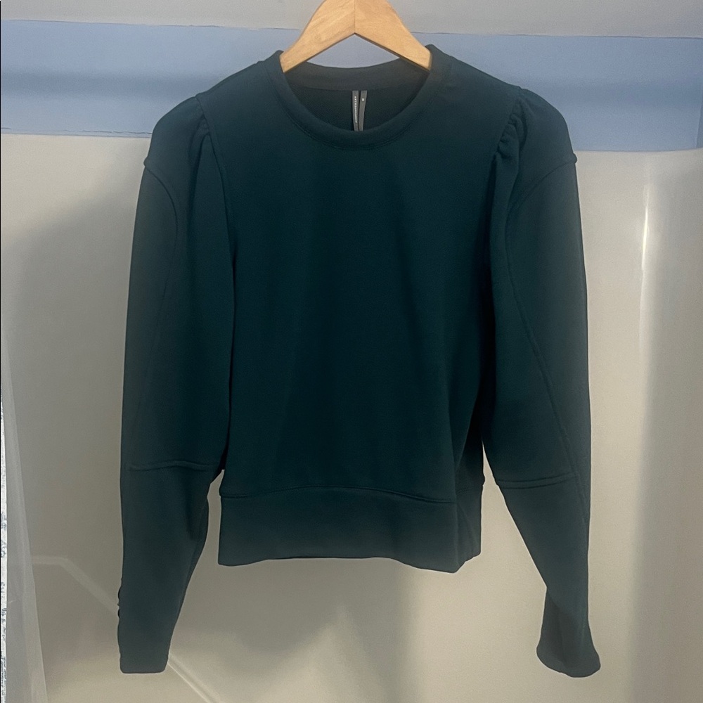 Anthropologie Dark  Green French Terry Fleece Top